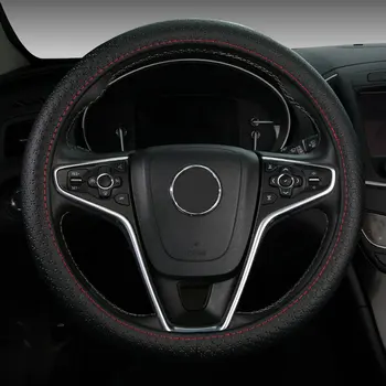 

38CM Genuine Leather Car Steering Wheel Cover Cowhide Anti-slip for citroen c5 ds5 xsara lincoln mks mkx mkc mkz saab 93 95 97