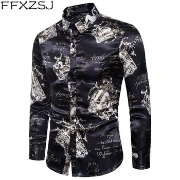 FFXZSJ Brand Shirt Men Autumn Fashion Slim Fit Flower Print Smooth Fabric Men Dress Shirts Camisa Masculina Black Plus Size
FFXZSJ Brand Shirt Men Autumn Fashion Slim Fit Flower Print Smooth Fabric Men Dress Shirts Camisa Masculina Black Plus Size