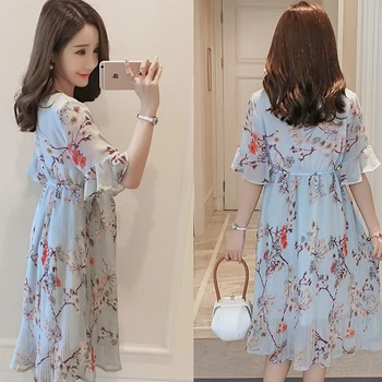 Pleated Chiffon Dresses Ruffles Maternity Clothings Printing Dots Plus Size M- XXL Pregnant Women Loose Pregnancy Clothes 2018
Pleated Chiffon Dresses Ruffles Maternity Clothings Printing Dots Plus Size M- XXL Pregnant Women Loose Pregnancy Clothes 2018