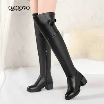 2019 Thick High Heels Over the Knee Boots Women Pu Platform Buckle Zipper Boots Autumn Winter Fashion Ladies Shoes Black Brown
2019 Thick High Heels Over the Knee Boots Women Pu Platform Buckle Zipper Boots Autumn Winter Fashion Ladies Shoes Black Brown