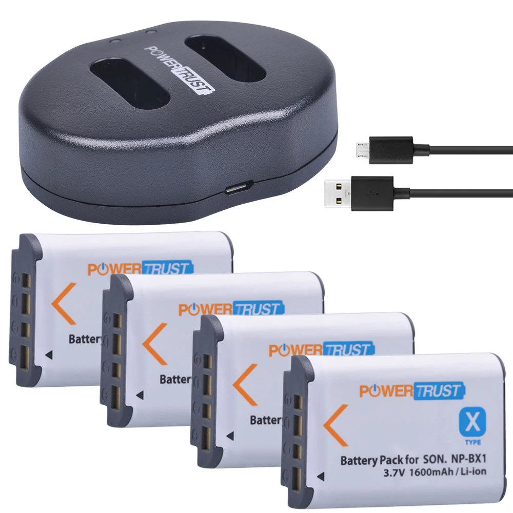 4Pcs 1600mAh NP-BX1 NP BX1 Battery +Dual USB Charger for Sony DSC-RX100 DSC-WX500 HX300 WX300 HDR AS100v AS200V AS15 AS30V AS300
4Pcs 1600mAh NP-BX1 NP BX1 Battery +Dual USB Charger for Sony DSC-RX100 DSC-WX500 HX300 WX300 HDR AS100v AS200V AS15 AS30V AS300