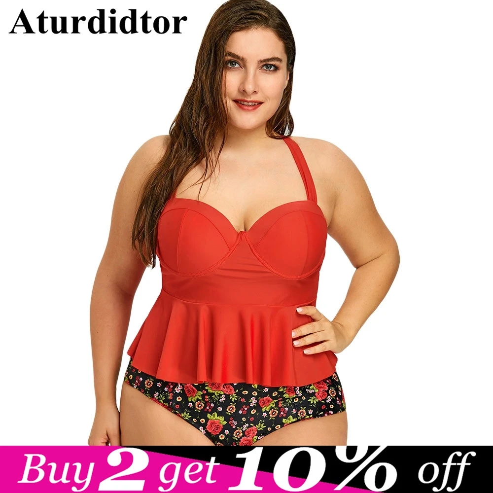 XXXL 3XL 4XL Plus Size Swimwear Floral Peplum Bondage Push Up Tankini Swimsuit Large Size Bathing Swiming Beach Wear Suit Women
XXXL 3XL 4XL Plus Size Swimwear Floral Peplum Bondage Push Up Tankini Swimsuit Large Size Bathing Swiming Beach Wear Suit Women