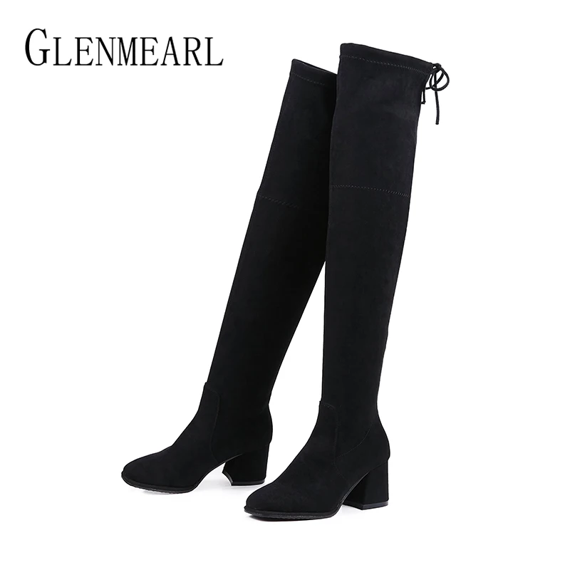 Fashion Women High Boots Thick Heels Winter Casual Shoes Over The Knee Square Toe Boot Female Autumn Black Ladies Shoe Plus Size
Fashion Women High Boots Thick Heels Winter Casual Shoes Over The Knee Square Toe Boot Female Autumn Black Ladies Shoe Plus Size