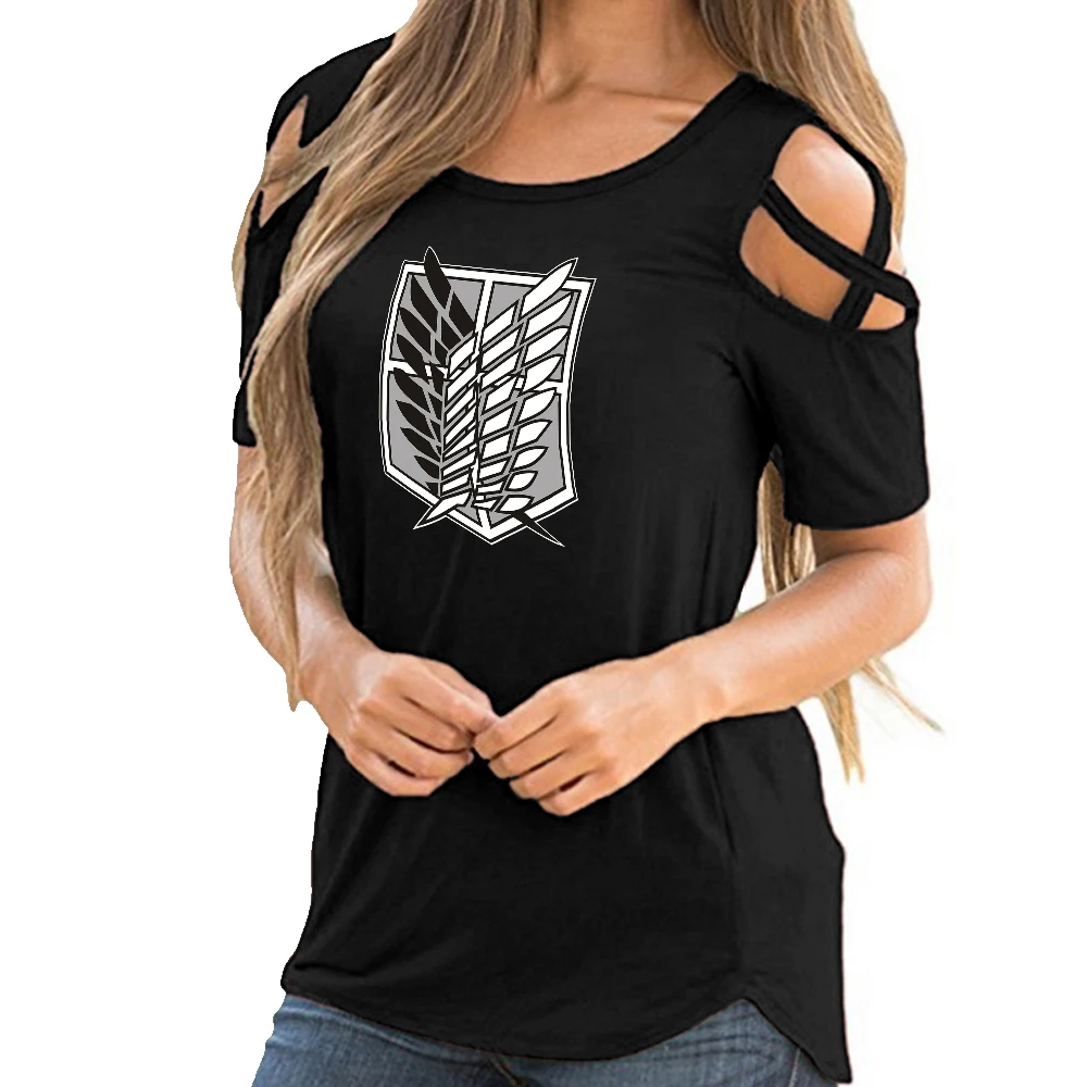 Attack on Titan tshirt women shirts kawaii Harajuku off shoulder Summer top T-shirt Women shirt hollow streetwear 2019 CG0604
Attack on Titan tshirt women shirts kawaii Harajuku off shoulder Summer top T-shirt Women shirt hollow streetwear 2019 CG0604