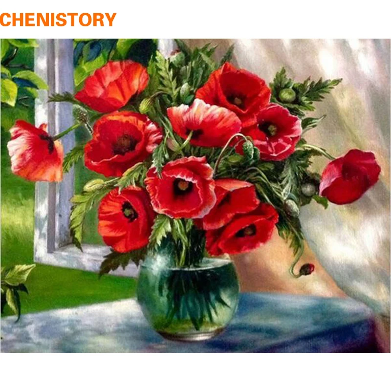 CHENISTORY Frameless Red Flowers DIY Painting By Numbers Hand Painted Oil Painting Acrylic Paint On Canvas For Home Decor 40x50
CHENISTORY Frameless Red Flowers DIY Painting By Numbers Hand Painted Oil Painting Acrylic Paint On Canvas For Home Decor 40x50