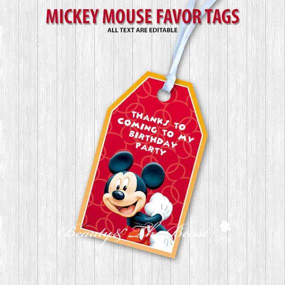 Personalized Mickey Favor tags, Mickey Thank you Tags,Gift Favors, Birthday party decorations kids, Party supplies Baby Shower
Personalized Mickey Favor tags, Mickey Thank you Tags,Gift Favors, Birthday party decorations kids, Party supplies Baby Shower