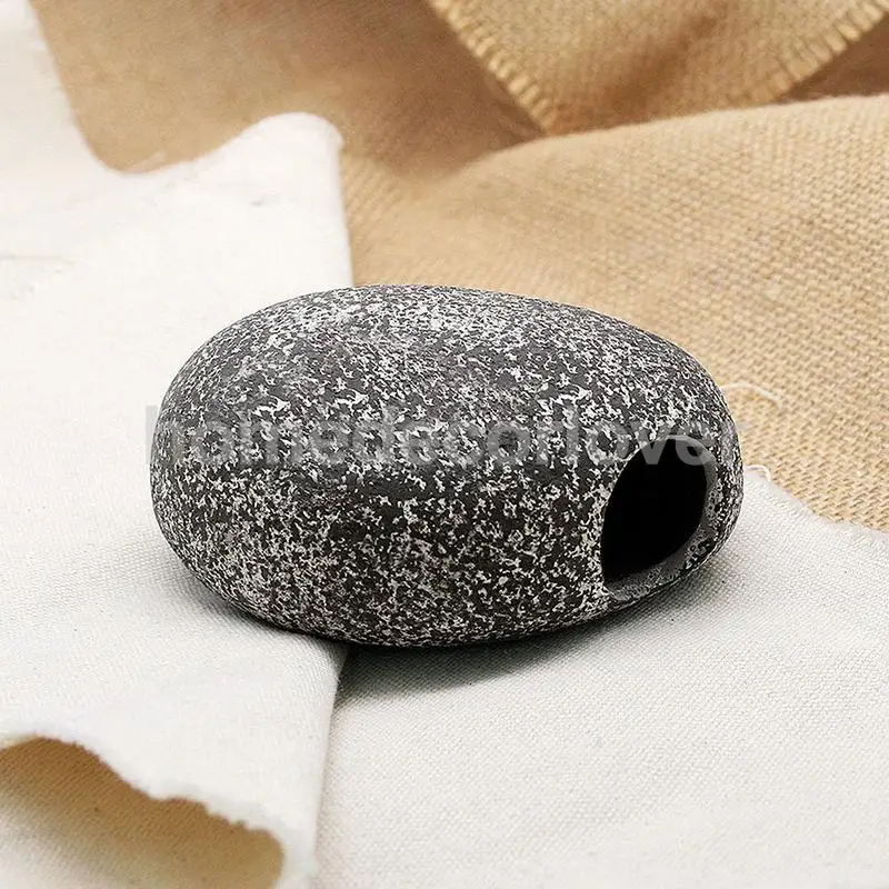 Hot Ceramic Rock Cave Ornament Stones For Fish Tank Filtration Aquarium BLUS