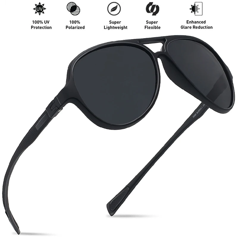 MAXJULI Sunglasses Men Polarized Pilot Tr90 Unbreakable Round Frame Oversize Sports Hiking Outdoor Fashion Women Eyerwear MJ8003
MAXJULI Sunglasses Men Polarized Pilot Tr90 Unbreakable Round Frame Oversize Sports Hiking Outdoor Fashion Women Eyerwear MJ8003