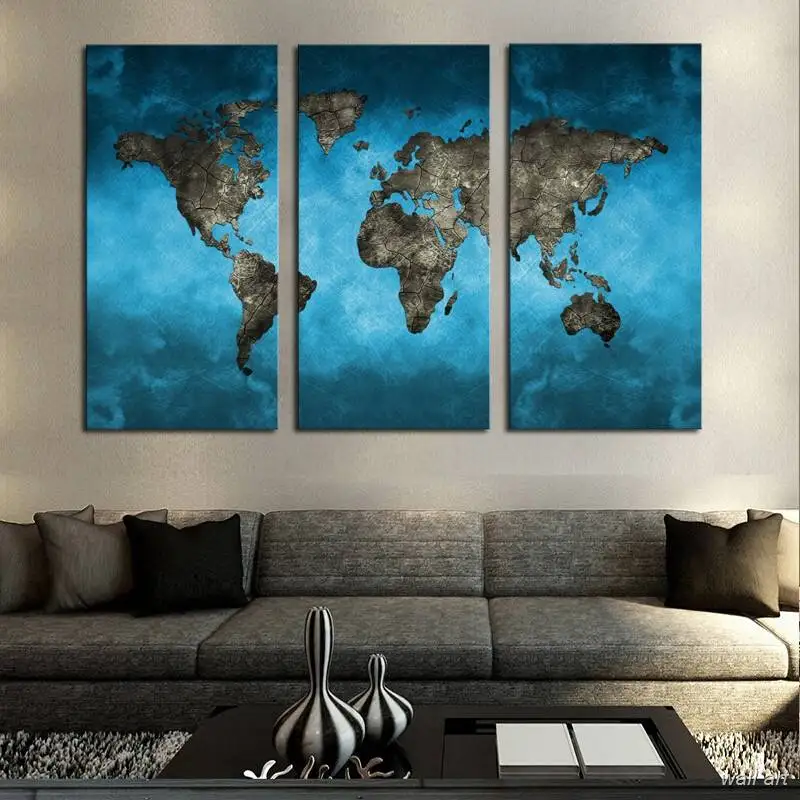 Modern Hd Printed Picture Canvas Painting Frame Modular Wall Art 3 Panel Retro Blue World Map Landscape Poster Home Decor
Modern Hd Printed Picture Canvas Painting Frame Modular Wall Art 3 Panel Retro Blue World Map Landscape Poster Home Decor