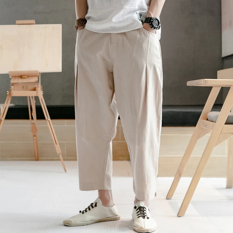 Chinese Style Male Trousers Men Cotton Linen Casual Harem Pant
Chinese Style Male Trousers Men Cotton Linen Casual Harem Pant