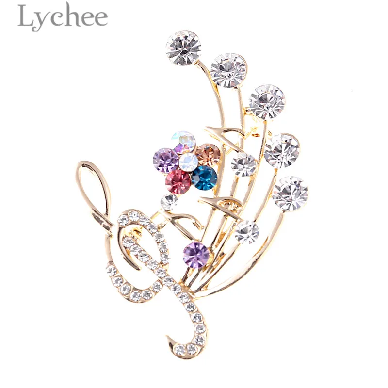 Lychee Luxury Alloy Crystal Musical Note Female Brooches Pins Treble Clef Colorful Rhinestone Brooches Female Exquisite Jewelry
Lychee Luxury Alloy Crystal Musical Note Female Brooches Pins Treble Clef Colorful Rhinestone Brooches Female Exquisite Jewelry