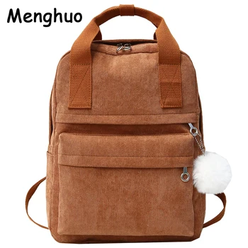 Menghuo New Backpack for Women Fur Ball Solid Color Corduroy Backpack for Girls Spring Winter Velvet Travel Bag Mochila Feminina
Menghuo New Backpack for Women Fur Ball Solid Color Corduroy Backpack for Girls Spring Winter Velvet Travel Bag Mochila Feminina
