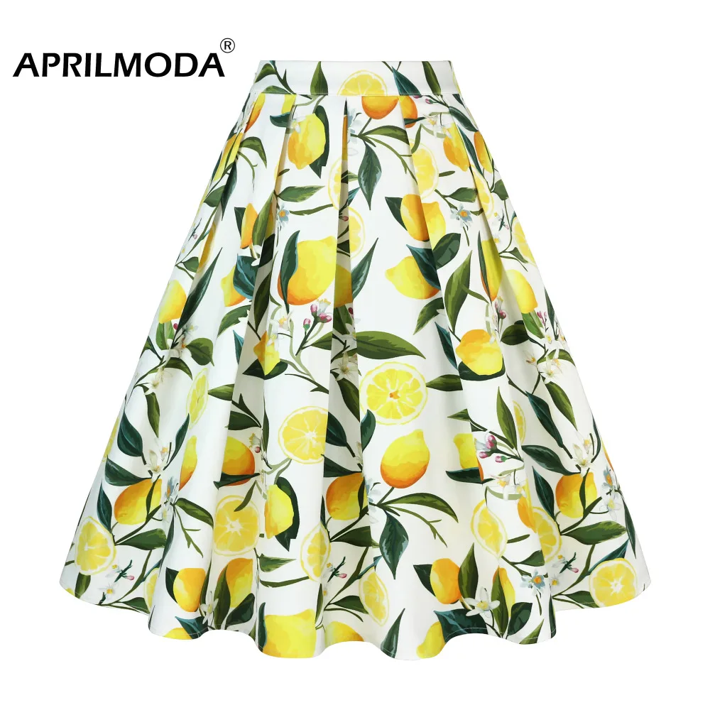High Waist Women's Pleated Skirt Retro Vintage Skull Bird Leaf Lemon Print Summer Casual Big Swing Pinup Swing Rockabilly Skirts
High Waist Women's Pleated Skirt Retro Vintage Skull Bird Leaf Lemon Print Summer Casual Big Swing Pinup Swing Rockabilly Skirts