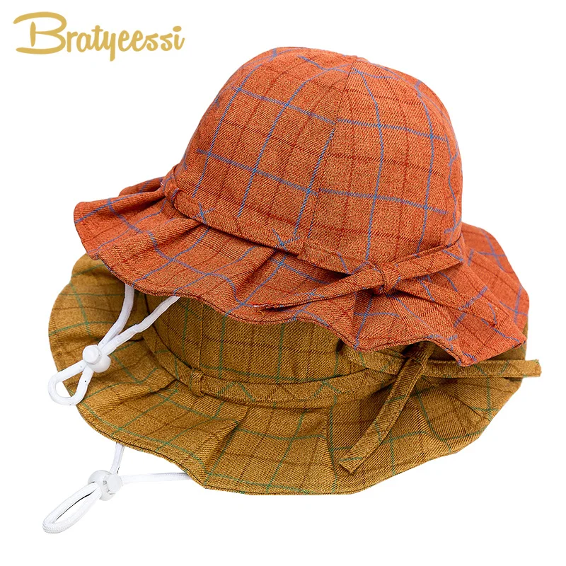 Fashion Plaid Baby Girl Hat Cotton Princess Baby Hat for Girls Bow Adjustable Children Cap Spring Summer Kids Hats 5 Colors
Fashion Plaid Baby Girl Hat Cotton Princess Baby Hat for Girls Bow Adjustable Children Cap Spring Summer Kids Hats 5 Colors