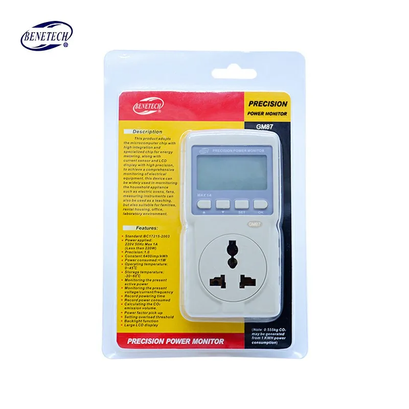 Intelligent Power Energy Meter Monitor Power Factor Measure ConsumptIon AC Active CO2 Emissions Used in Home GM87
Intelligent Power Energy Meter Monitor Power Factor Measure ConsumptIon AC Active CO2 Emissions Used in Home GM87