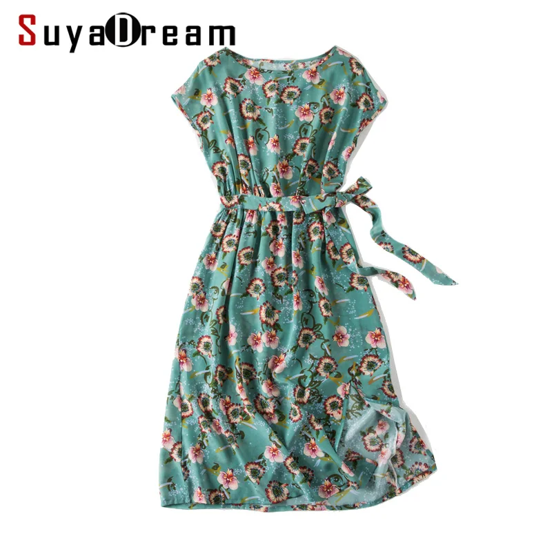 Women Long Dress 100%SILK CREPE Floral Printed Dresses for Women Belted Bat Sleeved Slash neck 2019 Summer Long Dresses
Women Long Dress 100%SILK CREPE Floral Printed Dresses for Women Belted Bat Sleeved Slash neck 2019 Summer Long Dresses
