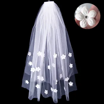 BOAKO 2019 White/Ivory Wedding Veils with Comb Simple Flower Cut Edge Two Layer Bridal Veils Veu De Noiva Wedding Accessories
BOAKO 2019 White/Ivory Wedding Veils with Comb Simple Flower Cut Edge Two Layer Bridal Veils Veu De Noiva Wedding Accessories