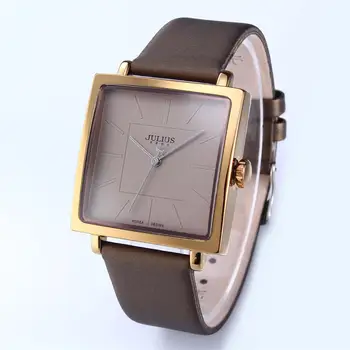 Brand JULIUS Square Dial lady's Wrist watch Fashion Vintage Genuine Leather Watches for women Gold Quartz-watch Clock man JA-354
Brand JULIUS Square Dial lady's Wrist watch Fashion Vintage Genuine Leather Watches for women Gold Quartz-watch Clock man JA-354