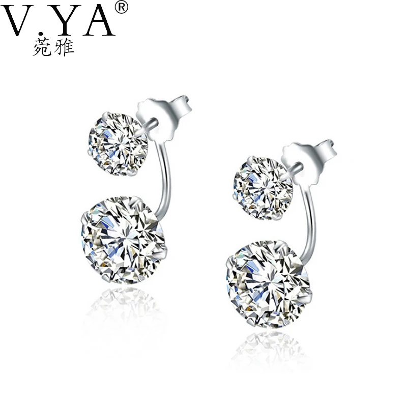 Punk 100% Real 925 Sterling Silver Earrings for Women Jewelry Double Cubic Zirconia Luxury Stud Earring CE110
Punk 100% Real 925 Sterling Silver Earrings for Women Jewelry Double Cubic Zirconia Luxury Stud Earring CE110
