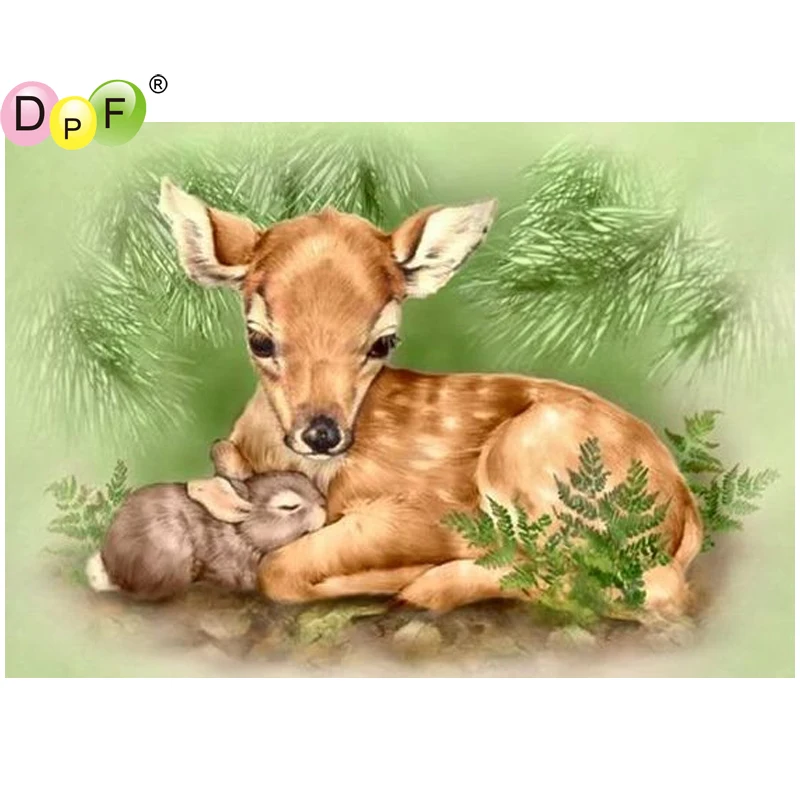 DPF DIY Baby rabbit 5D домашний декор Алмазная Вышивка ремесла настенная живопись мозаика