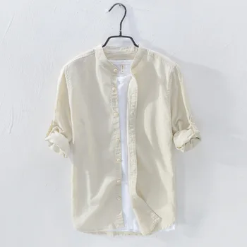 Fall 2020 men pure color long sleeve shirt collar fashion trend in comfortable breathable cultivate one's morality linen shirt
Fall 2020 men pure color long sleeve shirt collar fashion trend in comfortable breathable cultivate one's morality linen shirt