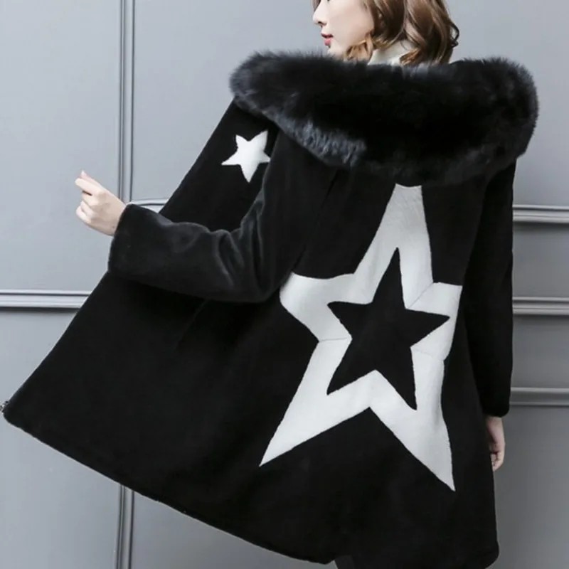 Real Fur Coat Women Jacket Winter Hooded Fox Fur Collar Long Parka Female Clothes Plus Size 2019 manteau femme hiver Black Red
Real Fur Coat Women Jacket Winter Hooded Fox Fur Collar Long Parka Female Clothes Plus Size 2019 manteau femme hiver Black Red