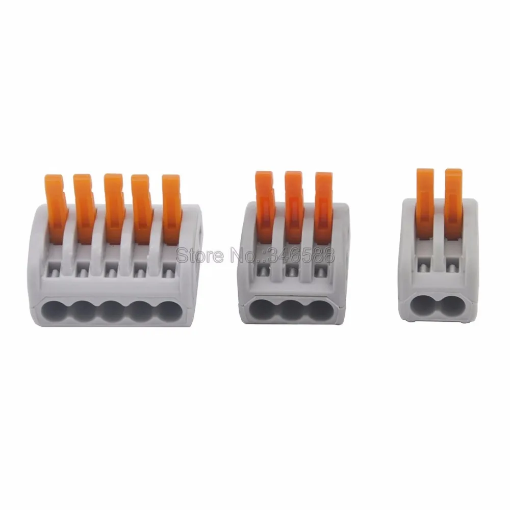 Universal Compact Wire Wiring Connector 2 pin/ 3pin / 5pin Conductor Terminal Block With Lever 5pcs/lot
Universal Compact Wire Wiring Connector 2 pin/ 3pin / 5pin Conductor Terminal Block With Lever 5pcs/lot