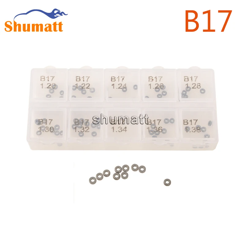 100 pcs Common Rail Spare Parts Injector Adjusting Washers Shims B17 Thickness Size 1.20-1.38mm Accuracy:0.020mm
100 pcs Common Rail Spare Parts Injector Adjusting Washers Shims B17 Thickness Size 1.20-1.38mm Accuracy:0.020mm