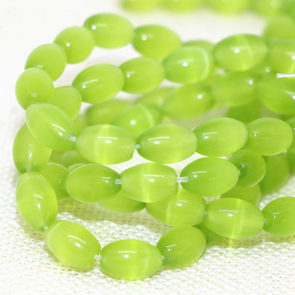 Factory outlet charming light green cat's eyes opal rice barrel 8*12mm high quality diy loose beads jewelry making 14inch B1560
Factory outlet charming light green cat's eyes opal rice barrel 8*12mm high quality diy loose beads jewelry making 14inch B1560
