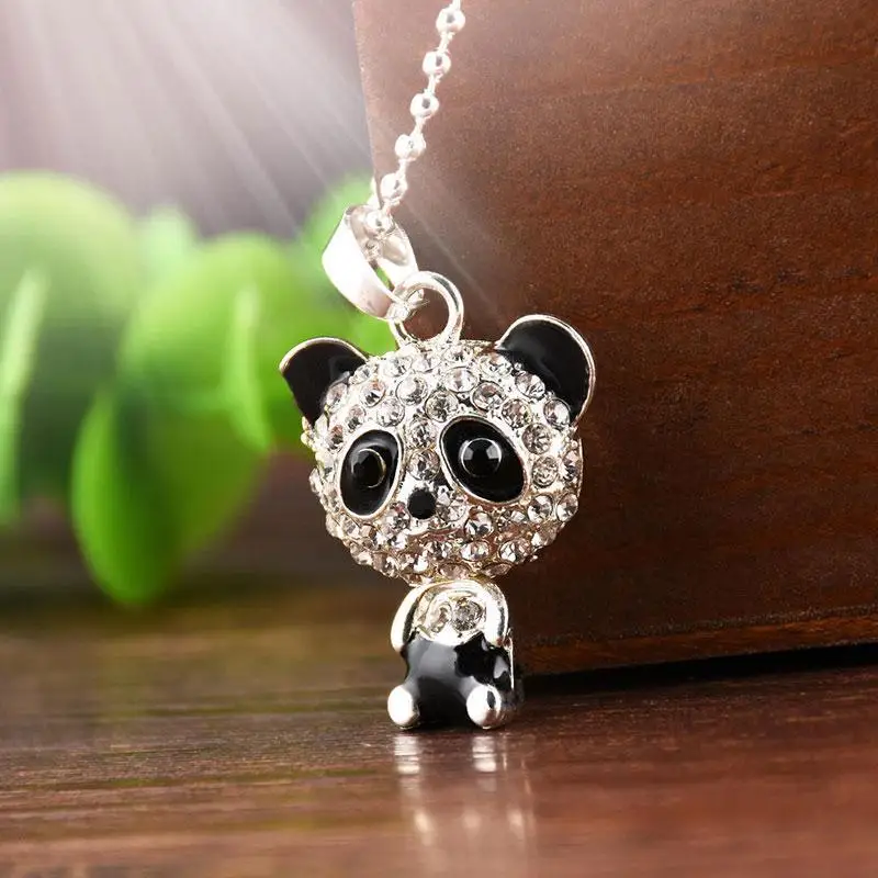 Necklace Pretty Enamel Rhinestone Panda Pendant Necklace Women Crystal Accessories Sweater Jewelry
Necklace Pretty Enamel Rhinestone Panda Pendant Necklace Women Crystal Accessories Sweater Jewelry