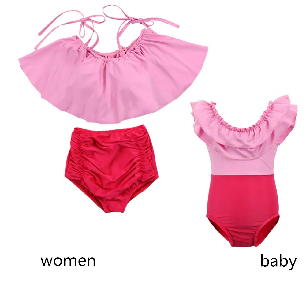 2018 Women Kids Baby Girls Matching Family Clothes Swimsuit Swimwear Off Shoulder Ruffle Beachwear Bodysuit Cute Bikini 
2018 Women Kids Baby Girls Matching Family Clothes Swimsuit Swimwear Off Shoulder Ruffle Beachwear Bodysuit Cute Bikini