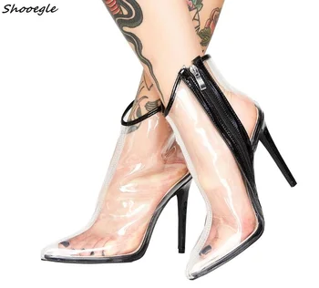 SHOOEGLE Summer PVC Ankle Boots Clear Transparent Shoes Pointed Toe High Heels Jelly Boots Zip Perspex Rain Boots Zapatos Mujer
SHOOEGLE Summer PVC Ankle Boots Clear Transparent Shoes Pointed Toe High Heels Jelly Boots Zip Perspex Rain Boots Zapatos Mujer