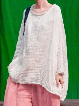 New product release in the spring of 2016, the original design pure 35% cotton 55% linen loose big yards of women's T-shirt
New product release in the spring of 2016, the original design pure 35% cotton 55% linen loose big yards of women's T-shirt