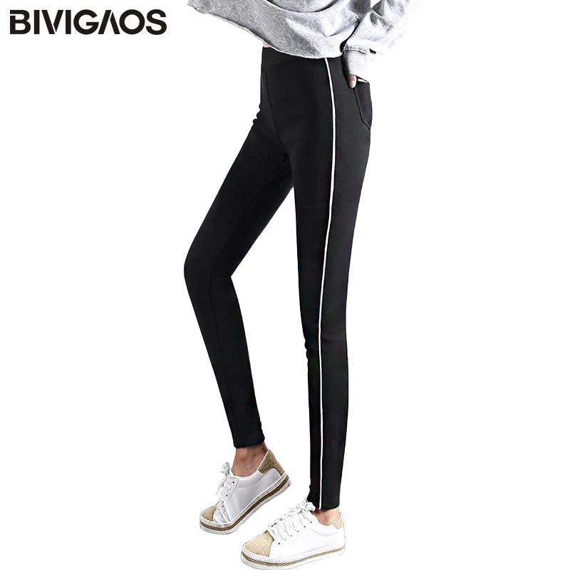 BIVIGAOS New Women's Warm Winter Leggings Pants White Striped Thick Velvet Pencil Pants Skinny Slim Black Legging Trousers Women
BIVIGAOS New Women's Warm Winter Leggings Pants White Striped Thick Velvet Pencil Pants Skinny Slim Black Legging Trousers Women