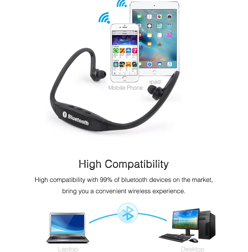Wireless Bluetooth Earphones with Microphone Neckband Headphones for Mobile Phone Sweatproof Bluetooth Headset for Xiaomi iPhone (8)