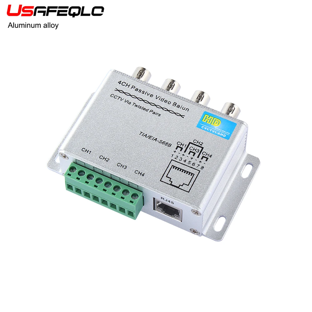 Aluminum alloy 4 Channel Active Passive Video Balun Rohs Transmitter Receiver 4CH UTP Cat5 RJ45 Support HDCVI/AHD/TVI Camera
Aluminum alloy 4 Channel Active Passive Video Balun Rohs Transmitter Receiver 4CH UTP Cat5 RJ45 Support HDCVI/AHD/TVI Camera