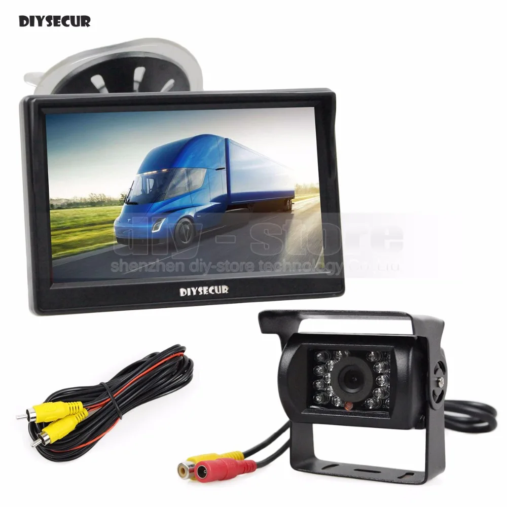 DIYSECUR 5 inch LCD Display Rear View Car Monitor with Waterproof Color Ccd Reverse Backup Car Truck Bus Camera
DIYSECUR 5 inch LCD Display Rear View Car Monitor with Waterproof Color Ccd Reverse Backup Car Truck Bus Camera