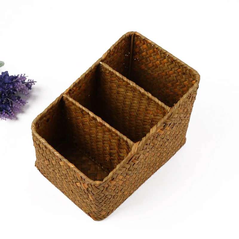 Natural Handmade Woven Straw Desktop Storage Boxes Office Remote Control Key Storage Grid Mesh Baskets Small Wicker Storage Box
Natural Handmade Woven Straw Desktop Storage Boxes Office Remote Control Key Storage Grid Mesh Baskets Small Wicker Storage Box