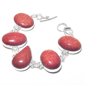 Sun Stone Bracelet Silver Overlay over Copper, 21.5cm , B3884
Sun Stone Bracelet Silver Overlay over Copper, 21.5cm , B3884