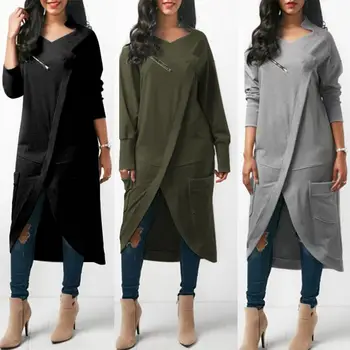 Fashion Asymmetrical Hoodies Dress Women's Sweatshirts ZANZEA Autumn Casual Long Sleeve Pullovers Female Zipper Midi Vestidos
Fashion Asymmetrical Hoodies Dress Women's Sweatshirts ZANZEA Autumn Casual Long Sleeve Pullovers Female Zipper Midi Vestidos