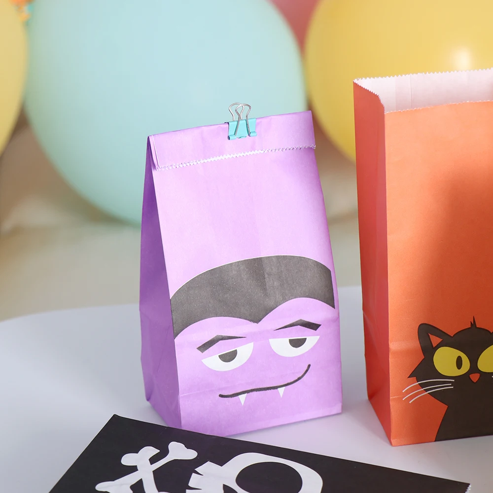 Бумажные пакеты для закусок на Хэллоуин сувениры вечеринки бумажные шоколада