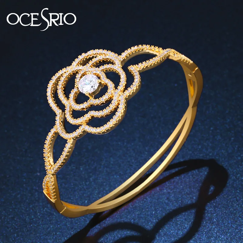 OCESRIO Flower Gold Rose Bracelet Luxury Copper Cubic Zirconia Gold Bracelets Bangles for Women Jewelry bracciali donna brt-a96
OCESRIO Flower Gold Rose Bracelet Luxury Copper Cubic Zirconia Gold Bracelets Bangles for Women Jewelry bracciali donna brt-a96