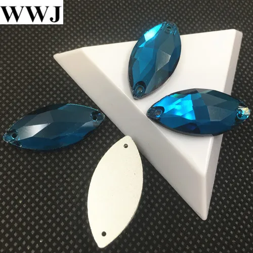 Blue Zircon Color Glass Crystal Navette Sew On Stone 15x31mm Marquise Shape Flat Back 2holes Sewing Jewelry Beads
Blue Zircon Color Glass Crystal Navette Sew On Stone 15x31mm Marquise Shape Flat Back 2holes Sewing Jewelry Beads