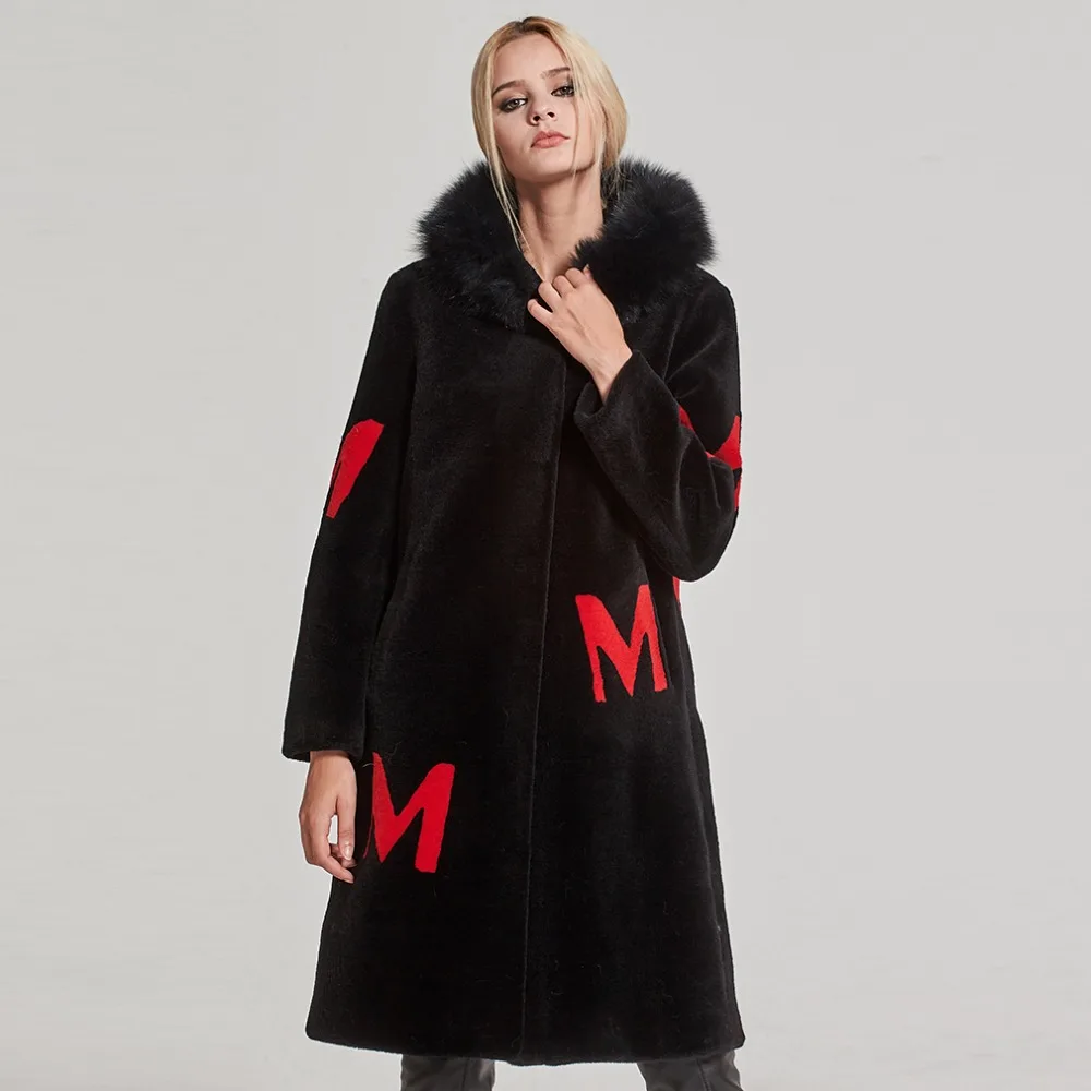 Fur Story Women's Real Fur Coat Sheep Shearing Fur Coat with Fox Fur Hood Loose Winter Sheep Sheared Jacket sheepskin Coat 17141
Fur Story Women's Real Fur Coat Sheep Shearing Fur Coat with Fox Fur Hood Loose Winter Sheep Sheared Jacket sheepskin Coat 17141