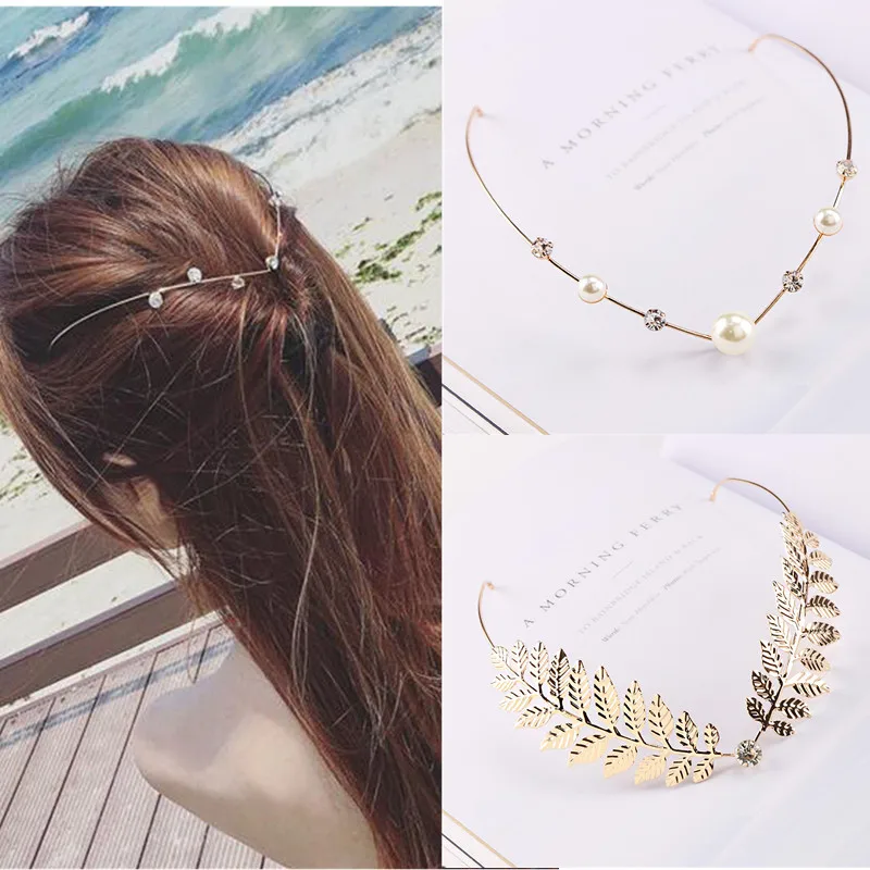 Crystal Alloy Hairbands Pearl Leaf Back Hold Headbands Girls Rhinestones Hair Band Bride Wedding Hair Accessories Headdress
Crystal Alloy Hairbands Pearl Leaf Back Hold Headbands Girls Rhinestones Hair Band Bride Wedding Hair Accessories Headdress