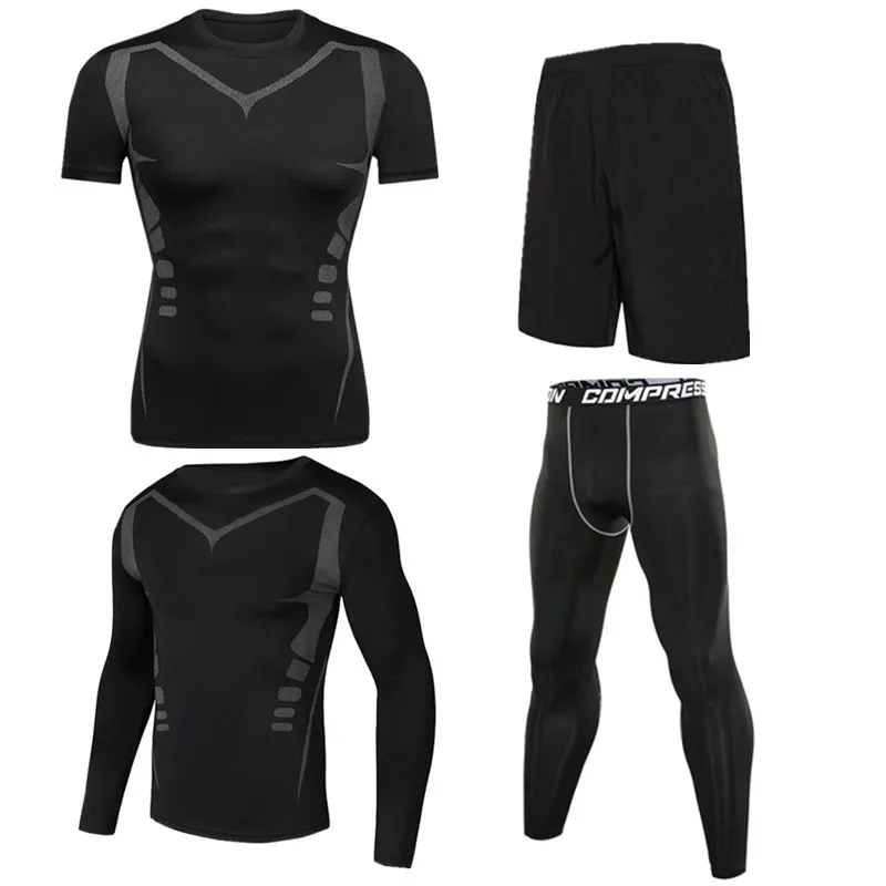 4pcs / set Men's Tracksuit Gym Fitness Compression Sport Suit Clothes Running Jogging Sports Wear Exercise Workout Tights
4pcs / set Men's Tracksuit Gym Fitness Compression Sport Suit Clothes Running Jogging Sports Wear Exercise Workout Tights
