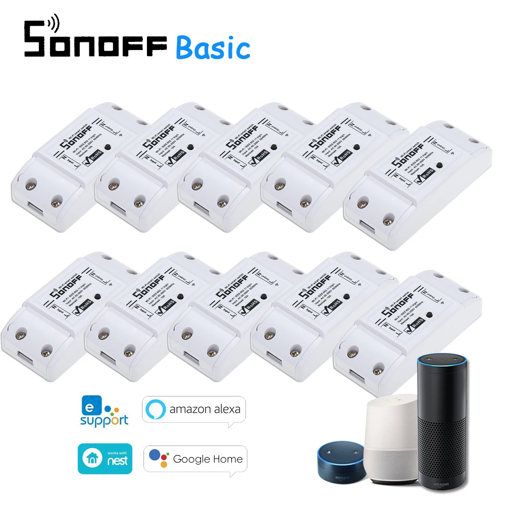2/3/4/5/6/8/10/20 PCS SONOFF Basic Wireless Wifi Switch Remote Control Automation Module DIY Timer Smart Home 10A 220V For Alexa
2/3/4/5/6/8/10/20 PCS SONOFF Basic Wireless Wifi Switch Remote Control Automation Module DIY Timer Smart Home 10A 220V For Alexa