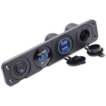 2.1A LED Voltmeter 12V Power Outlet ON-OFF Toggle Switch Four Functions Panel Dual USB Socket Charger
2.1A LED Voltmeter 12V Power Outlet ON-OFF Toggle Switch Four Functions Panel Dual USB Socket Charger