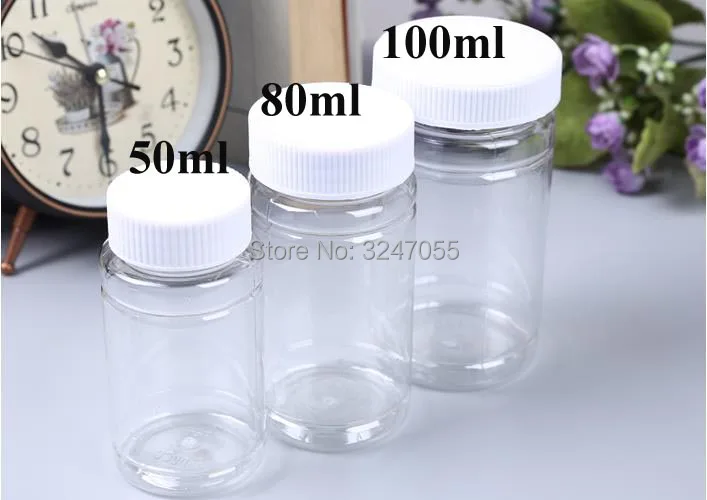 50ml80ml100ml Portable PET Plastic Empty Capsules Refillable Bottle, Medicine Powder/Pills/Tables Storage Seal Container, 50pcs
50ml80ml100ml Portable PET Plastic Empty Capsules Refillable Bottle, Medicine Powder/Pills/Tables Storage Seal Container, 50pcs