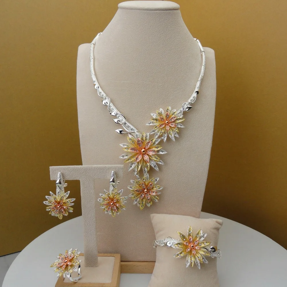 Yuminglai Fancy Flower Design Alloy Dubai Gold Jewelry Sets For Women Costume FHK5677
Yuminglai Fancy Flower Design Alloy Dubai Gold Jewelry Sets For Women Costume FHK5677